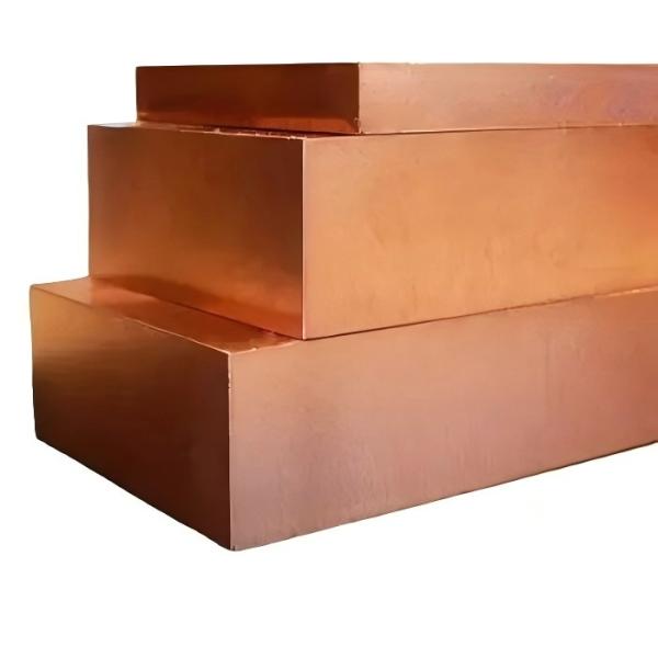 Cuboid 99.995% Copper Ingots Bars With Red Yellow Color
