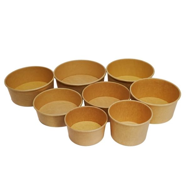Wholesale customized eco-friendly and biodegradable kraft paper salad takeaway disposable paper bowl