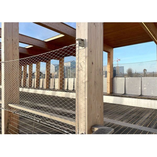 Подгонянное доказательство погоды плетения 80x80mm веревочки стального провода фасада сетки