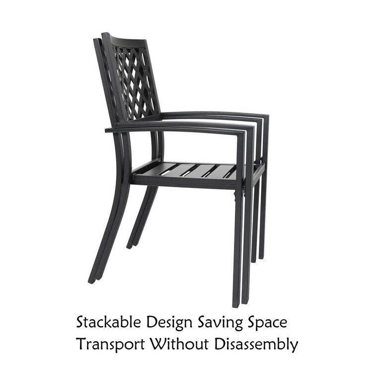 Outdoor Balcony Bistro Set Metal Garden Furniture with Foldable Design and 2 Seats