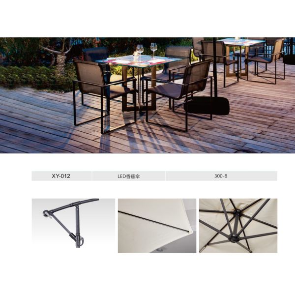 Sunbrella Outdoor Cantilever Patio Umbrella With Lights Side Stand Garden Round Aluminum Cantilever Parasol