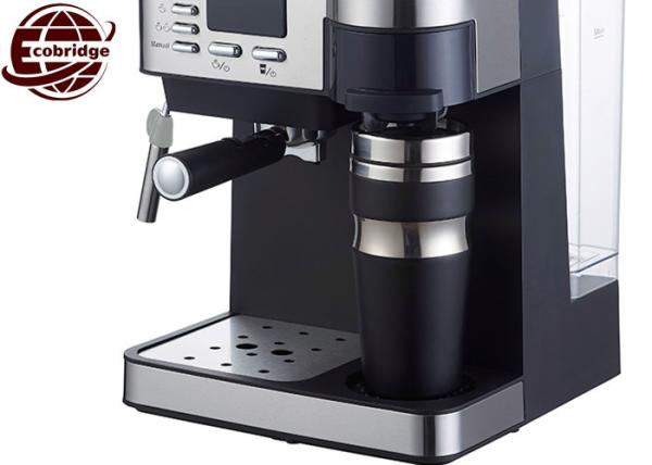 Kitchen Espresso Coffee Maker 8-10 Cups Digital 20Bar Black Silver With Frother