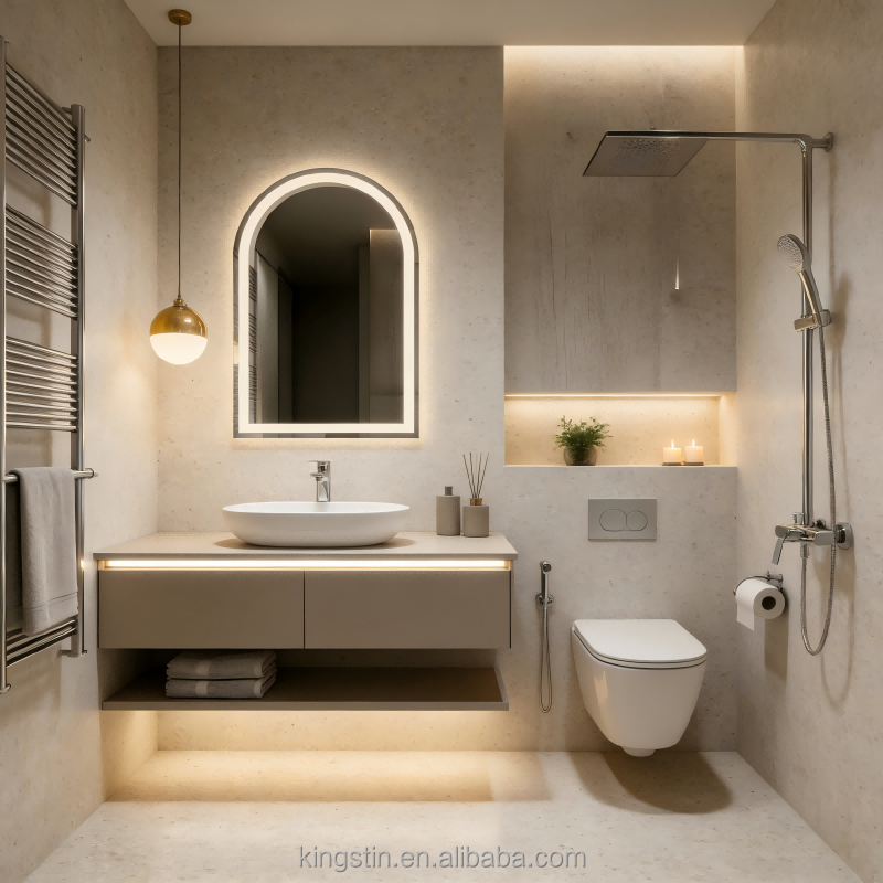 Kingstin LED Backlit Mirror - Dimmable Anti-Fog Vanity Mirror for Bathroom & Makeup Vanity