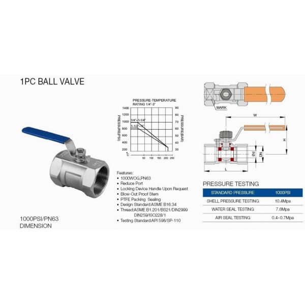 1 дюймовый шаровой клапан из нержавеющей стали санитарный 1PC 316 антикоррозионный пневматический клапан
