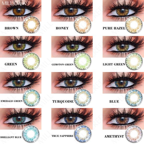14.5mm Colored Light Green Contact Lenses Non Prescription For Dark Eyes