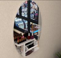Utilisé dans les salles de bains toilettes et chambres Ovale sans cadre miroir de maquillage mural