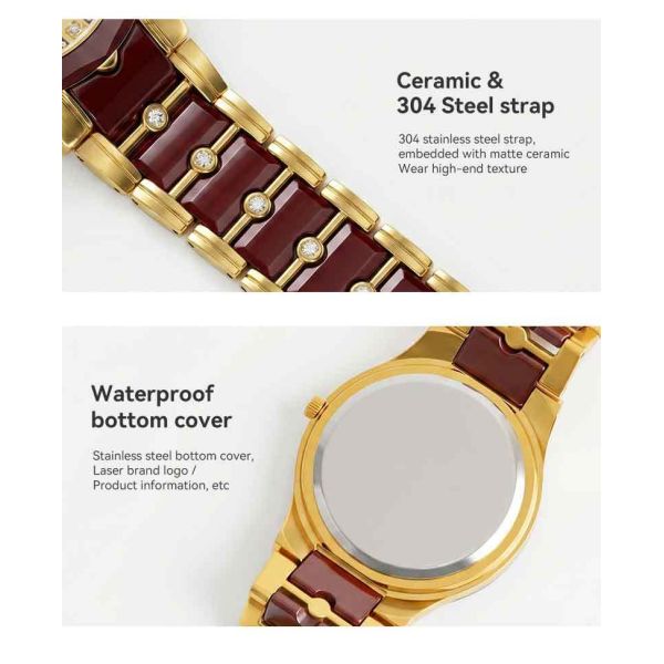 AuraCrest Duo Quartz Watch | Ceramic Couple Wholesale