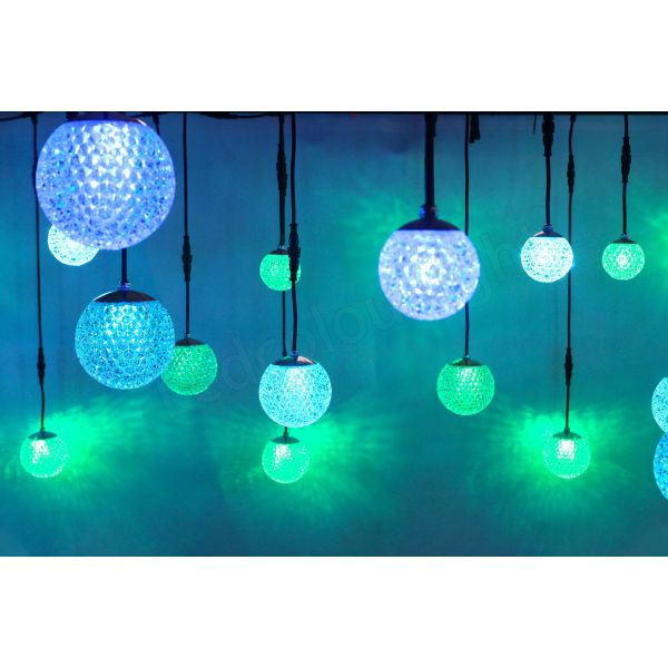 60mm 90mm DMX RGB Hanging Crystal Sphere Lights for Wedding Club Decoration