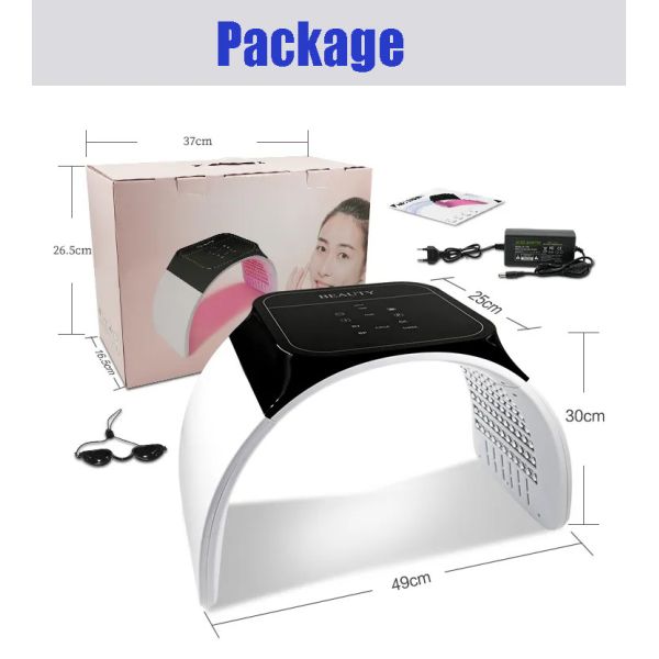 LED Light Therapy for Face - 7 Colors Photon PDT Near Infrared Light Therapy Professional LED Face Mask