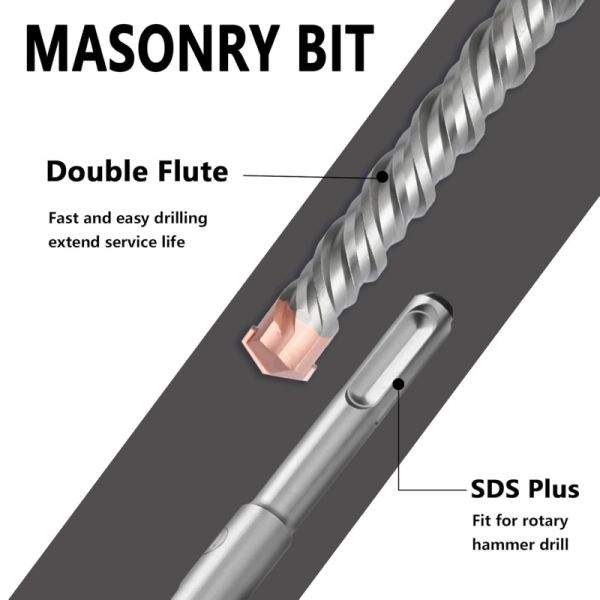 1 Inch Walls / Stones Sds Hammer Drill With Milled Flutes And Auto-Welded Tip