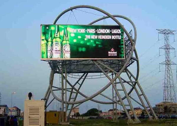 P8 Advertising Outdoor Fixed LED Display , IP65 High Brightness LED Panel Steel