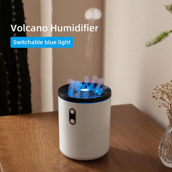Vendas Quentes Humidificador de Vulcão JellyFish 2023 Mais Novo Mini Portátil Vulcão Forma Ultrassônico Humidificador Chama Humidificador de Medusa