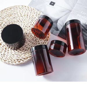 Support logo Plastic Cosmetic Jars with Lids Food Grade Plastic Jars Amber Plastic Candy Jar with Factory Price