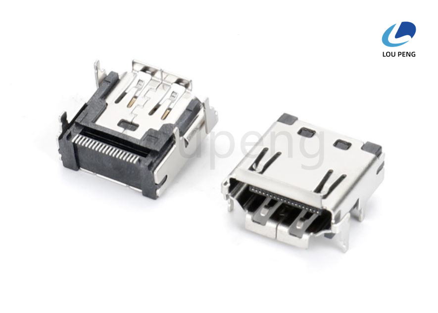 19 PIN HDMI Connector Offering 500V AC Rms Withstanding Voltage and 1u Au Contact Finish Ensuring Long Lasting Performance