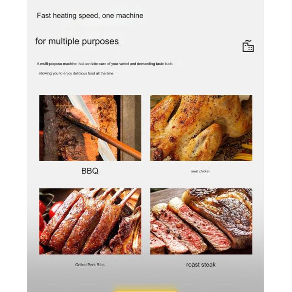 Fully Automatic Gas Roasting Chicken Machine for Small Chicken Roasting Rack 220-240V