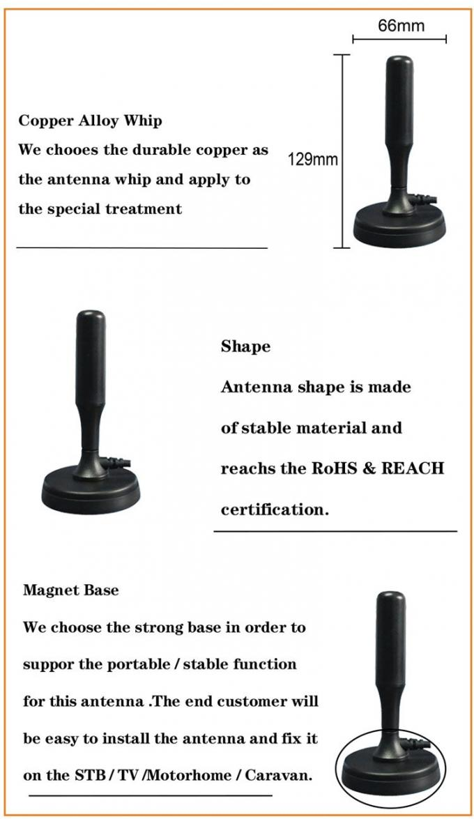 Portable Vhf Dvb T2 Car Antenna Car Digital Tv Antenna HT-V021-03