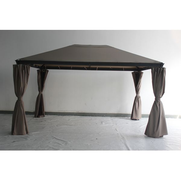 3*4*2.7M Aluminum Garden Gazebo with Rust-Proof Metal Frame and Steel Roof Customized