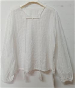 Comfortable Long Sleeve White Tops for Women With Tassel String