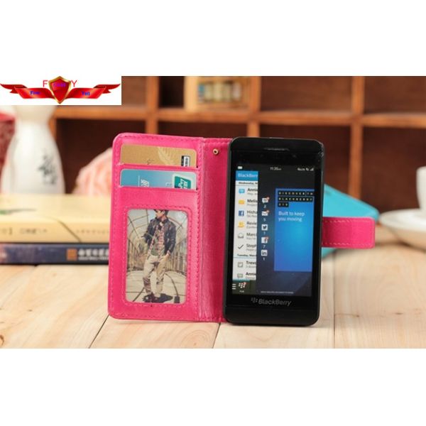 Genuine Sheepskin Leather Blackberry Z10 Wallet Leather Cases Multi Colors