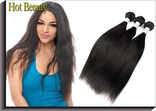 Remy Virgin Human Hair Extensions Natural Black , Peruvian Human Hair