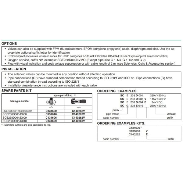 Клапан соленоида SCE238D004 подачи воды SCE238D001 SCE238D002 SCE238D005