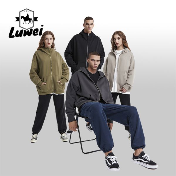 Unisex Heavyweight Cotton Hoodie Pullover Oversized Male Blank Sweatshirts