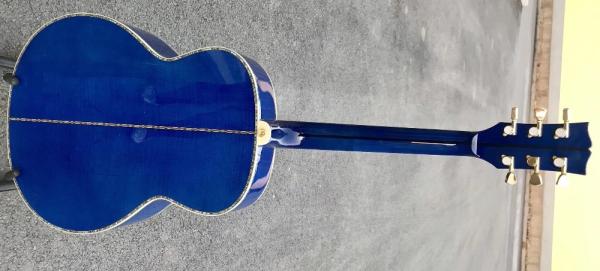 Best jumbo Blue flame maple wood acoustic Guitar Solid ebony Guitarra Customized acoustic 43 inch Jumbo guitar
