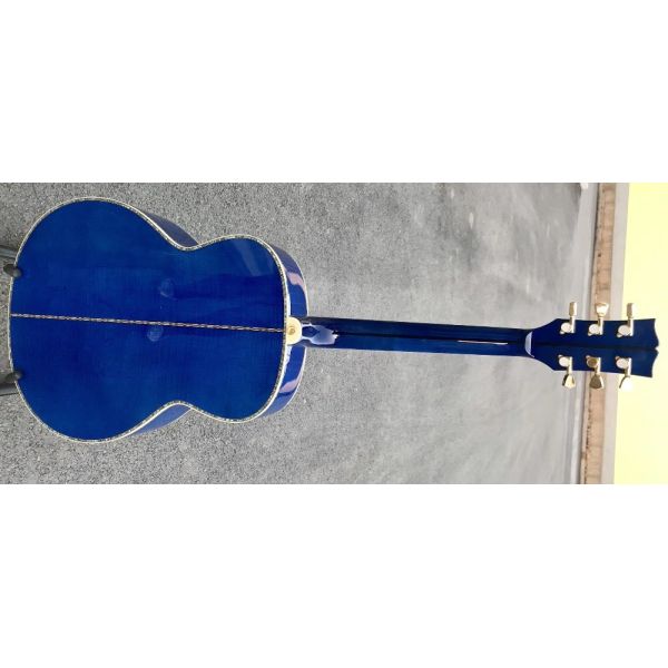 Best jumbo Blue flame maple wood acoustic Guitar Solid ebony Guitarra Customized acoustic 43 inch Jumbo guitar