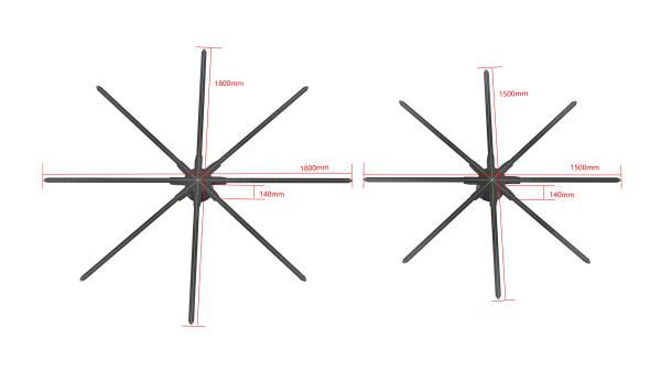 Newest 180cm Big Size Christmas Decorating Led Holographic Display Wifi Hologram 3d Display Led Fan for Advertisement 8 Blades