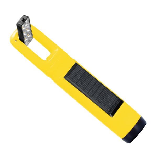 Portátil fuente de linterna de radio de energía solar 1W antorcha frontal 6pcs 2835 SMD lámpara lateral