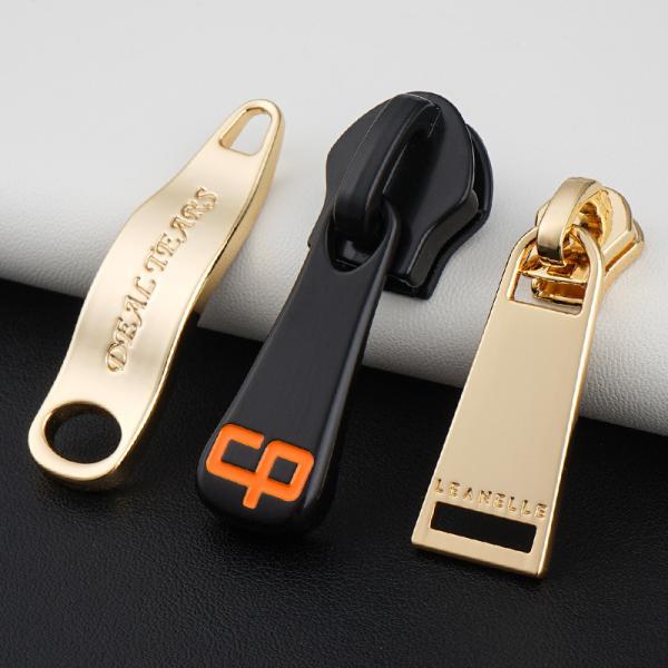 Auto Lock Plating Zipper Slider Black Zip Pull for Bag Luggage Backpack Custom Logo