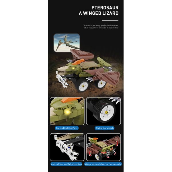 Creative Electronic Dinosaur Toys DIY Educational Rc Car Kids Blocks Toys Building
