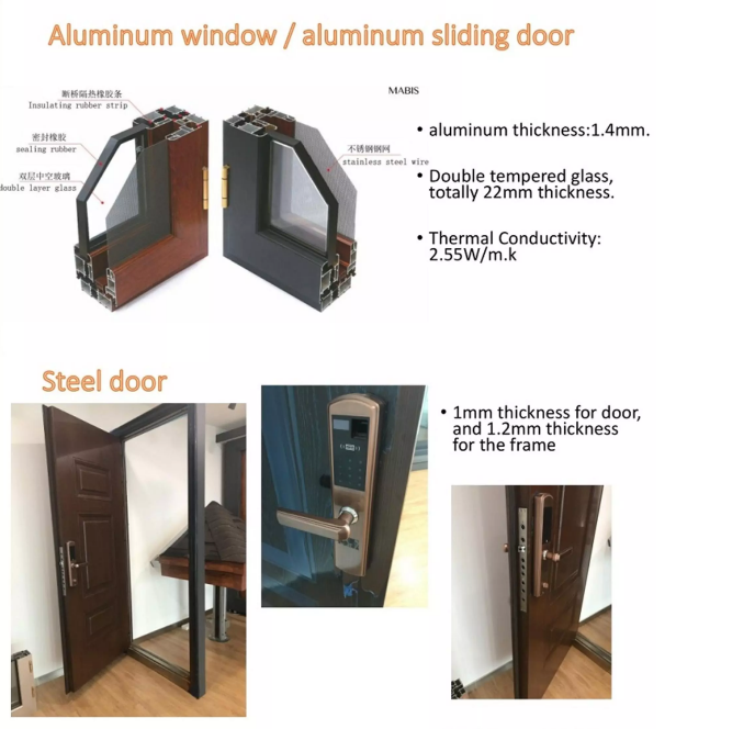 Anti Earthquake Light Steel Structure Villa With 3 Bedrooms Integrated LGS Wall