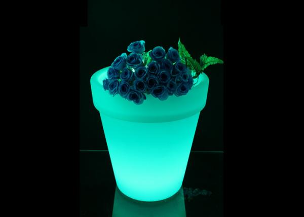 Plastic Plant Container Light Up Furniture , Rechargeable Led Bar Furniture