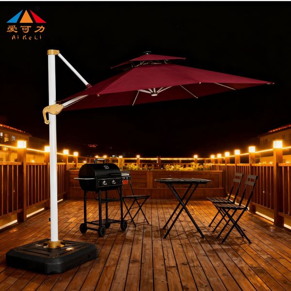 Factory price Luxury Wind-Resistant Roman Umbrella with Lighting