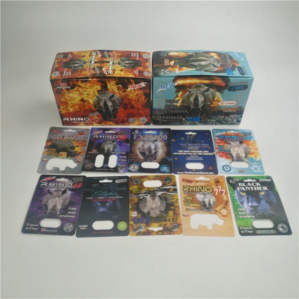 Rhino Capsule Pills 3D 9000 Rhino Blister Card Packaging CMYK