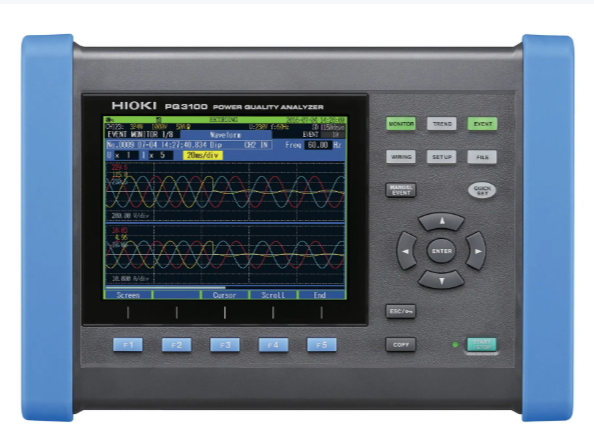 Hioki PQ3100-94 Power Quality Analyzer Kit with 4 Voltage + 4 Current Channels 1000V AC/DC IEC 61000-4-30 Class A
