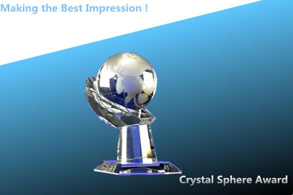 crystal globe awards/crystal sphere award/crystal hand trophy/celebrate crystal awards