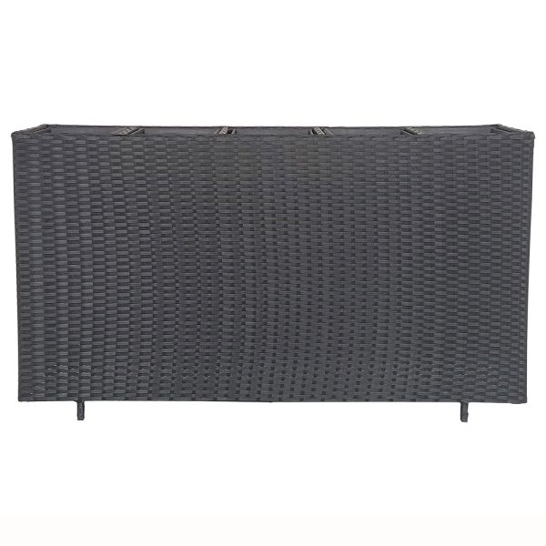 Metal Frame Poly Rattan Decorative Flower Planters Stand Garden Green Plant Flower Pots