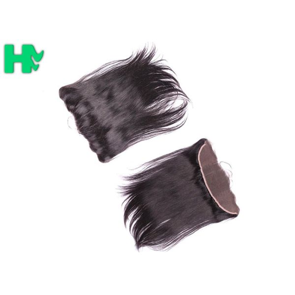 Smooth Human Hair Closure 13*4 Lace Frontal Closure Straight Natural Black 8A