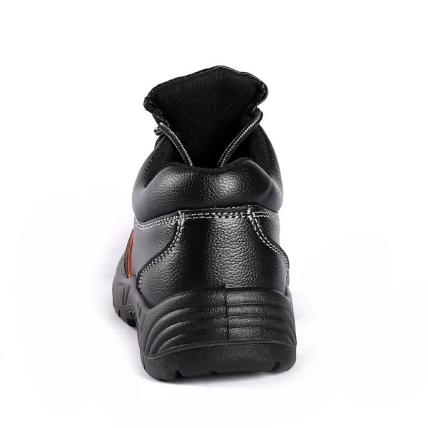 Embossed Cow Leather Mesh Upper Sole Ultimate Protection Brand Non Slip Safety Shoes