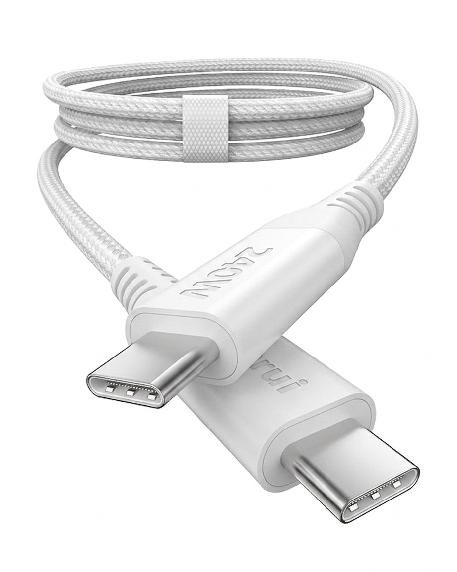 PD 3.1 EPR 240W Charging Cable White USB C To USB C Cable Compatible With Thunderbolt 4 Laptops Tablets