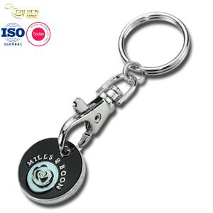 Personalized Trolley Coin Keychain Shopping Cart Chip Custom Zinc Alloy Token