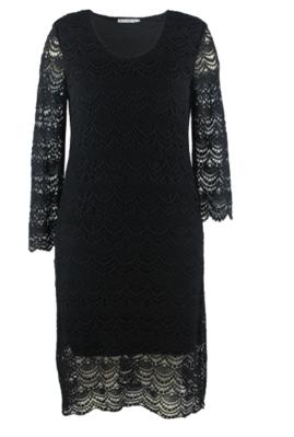 Black Sexy Lace Women Long Dresses Customized Round Neck With Soft Lined