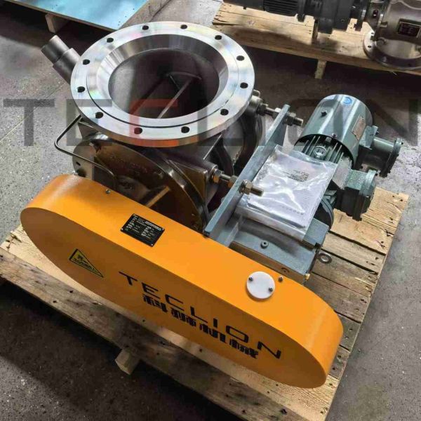 Válvula de alimentación rotativa de acero inoxidable 6L 304SS con columna de escape