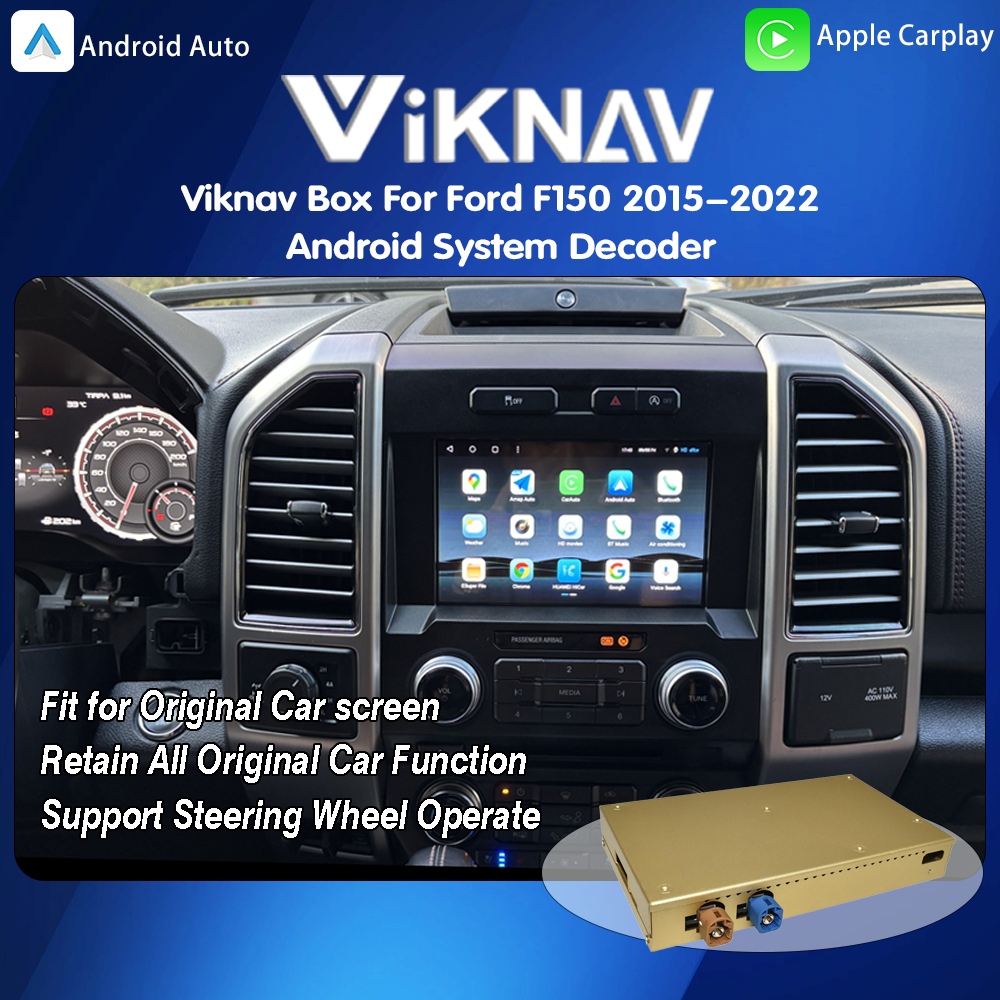 Viknav décodeur système Android Box pour Ford F150 2015-2022 Ne prend en charge que l'écran d'origine de la voiture