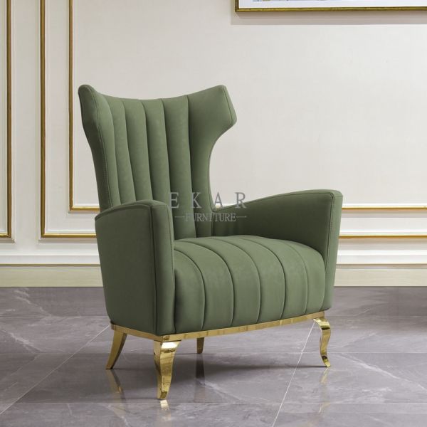 Modern Living Room Metal Leg Fabric Leisure Chair