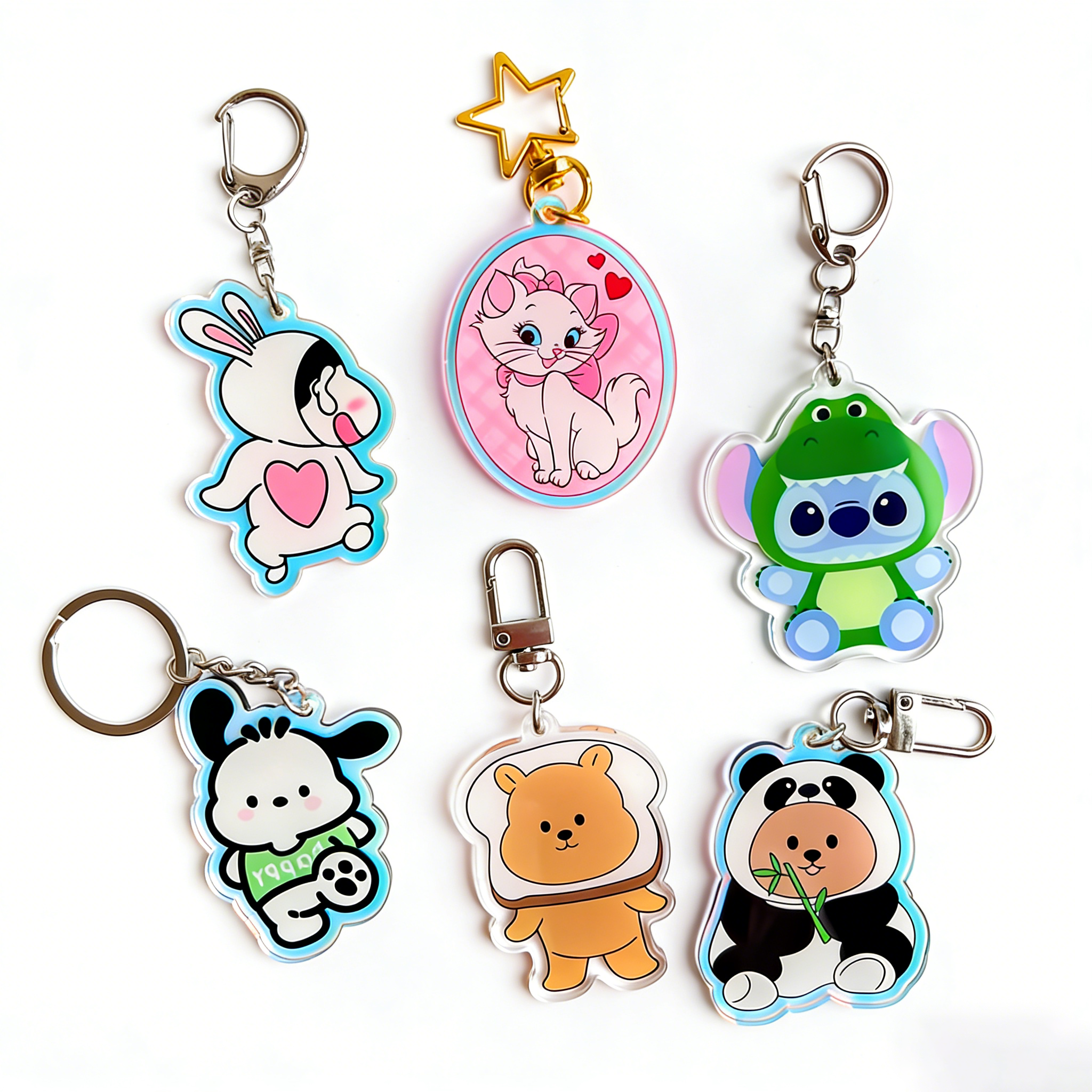 Custom Acrylic Keychains Plastic Alphabet Letter Key Ring Acrylic Charms Bag Pendant