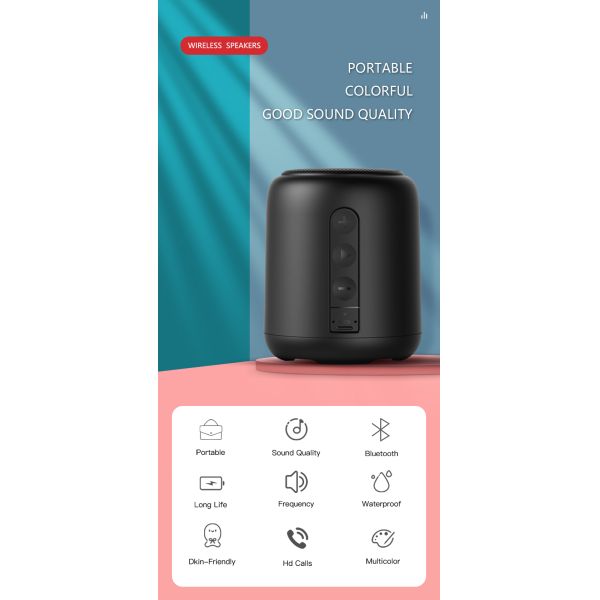 Wholesale Wireless Outdoor Mini Bluetooth Speaker Portable Rechargeable Surround Sound Bluetooth Speakers for Playing Music