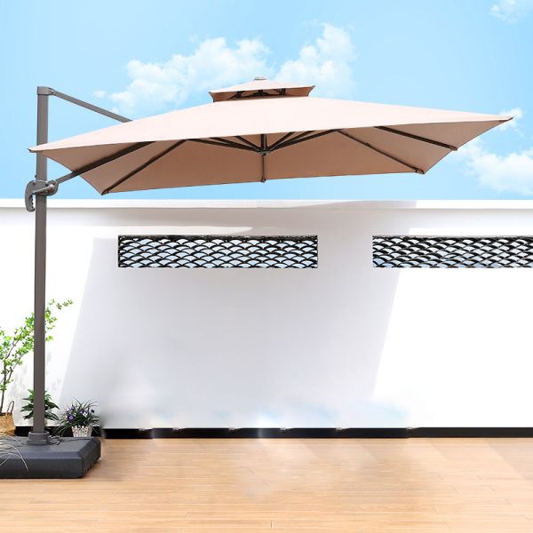 Outdoor Cafe Villa Pool Side Umbrella with Lighted Handle and 38mm Aluminium Pole
